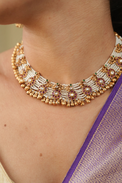 Brinda Pearl Necklace Set