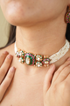 Amina Polki Kundan Necklace Set with Earrings