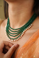 Devyani Kundan Layered Short Mala - Emerald