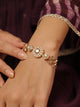 Harshada Mother of Pearl Finish Adjustable Kundan Bracelet