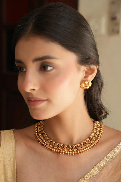 Nayara Antique Necklace Set with Earrings