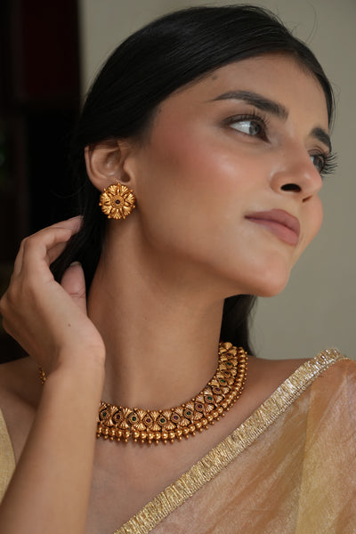 Nayara Antique Necklace Set with Earrings