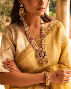 Amrita Statement Floral Pendant Necklace Set with Earrings