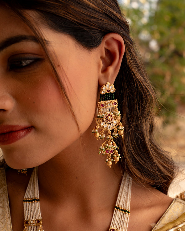 Amrita Statement Floral Statement Earrings